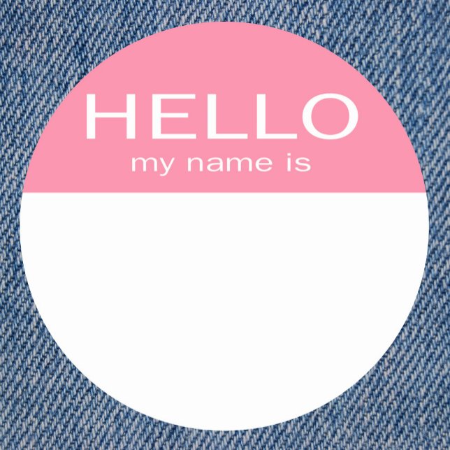 Sticker Rond Bonjour Unique Mon Nom Est - Bébé Rose (Créateur téléchargé)