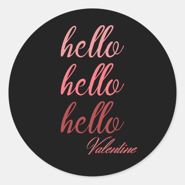 Sticker Rond Bonjour Valentine (Devant)