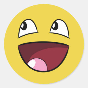 Sticker Rond bonjour visage heureux