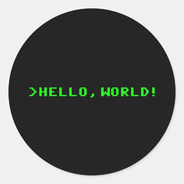 Sticker Rond Bonjour World Computer Programming (Devant)