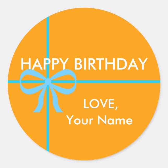 Sticker Rond BONJOURS D'ANNIVERSAIRE - Customisé (Devant)