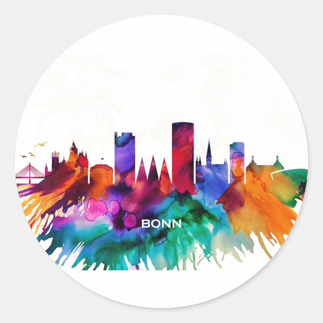 Sticker Rond Bonn Skyline (Devant)