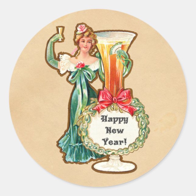 Sticker Rond Bonne année (Devant)
