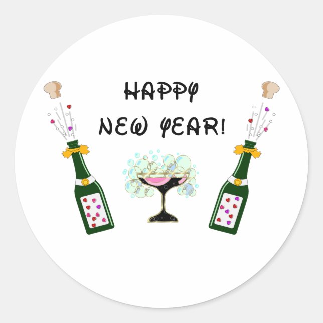 Sticker Rond Bonne année (Devant)