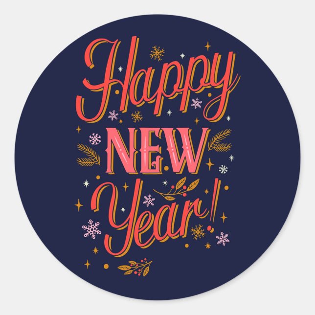 Sticker Rond Bonne année  (Créateur téléchargé)