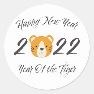Sticker Rond Bonne année 2022 Année du Tigre