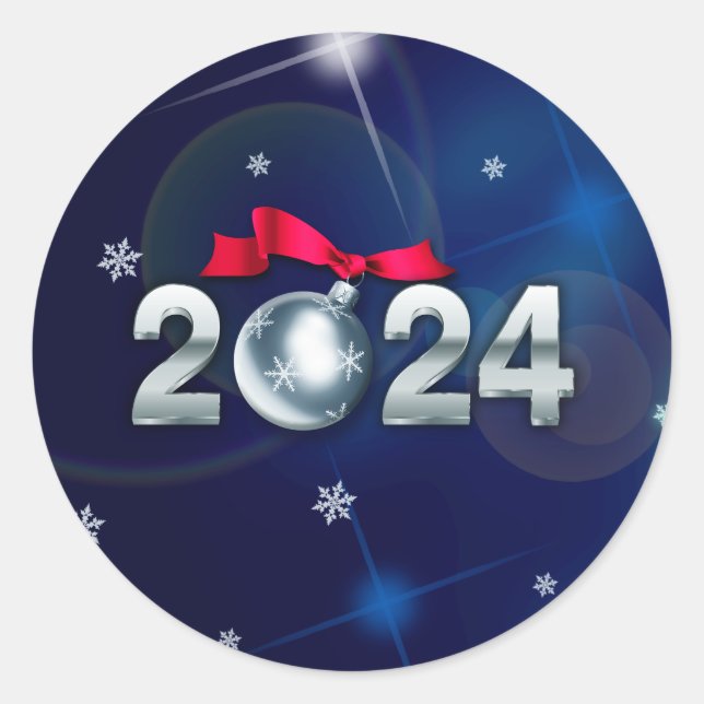 Sticker Rond Bonne année 2022. Cadeau de vacances (Devant)