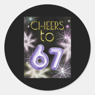 Sticker Rond Bonne année avec un vibe de zoomer meme 6 7. 2026