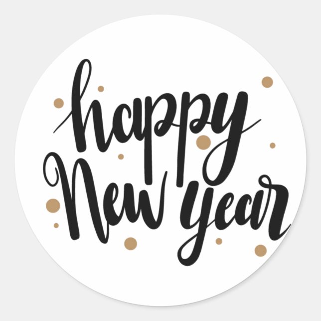 Sticker Rond Bonne année design (Devant)