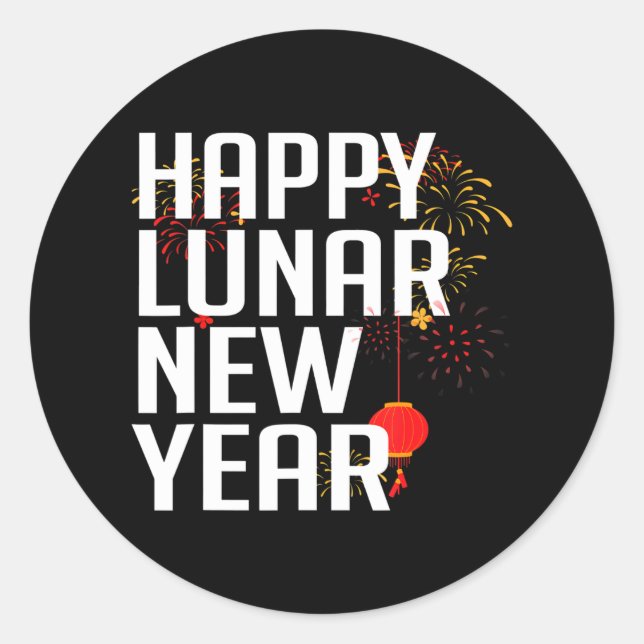 Sticker Rond Bonne année lunaire (Devant)