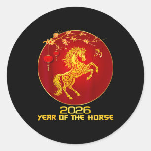 Sticker Rond Bonne année lunaire chinoise – Année du cheval 2