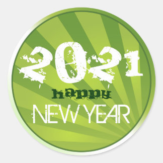 Sticker Rond Bonne année personnalisable