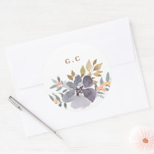 Sticker Rond Bonne aquarelle Florals Mariage Grand