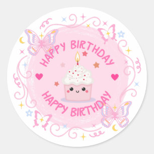 Sticker Rond Bonne autocollante d'anniversaire