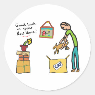 Sticker Rond Bonne chance Nouvelle maison