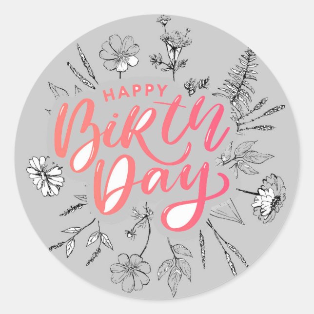 Sticker Rond Bonne fête d'anniversaire (Devant)