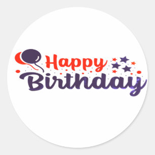 Sticker Rond Bonne fête d'anniversaire