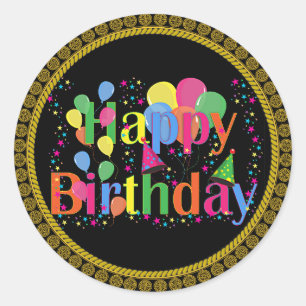 Sticker Rond Bonne fête d'anniversaire