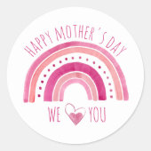 Sticker Rond Bonne fête des mères | Arc-en-ciel rose Nous vous  (Devant)