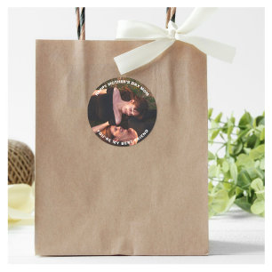 Sticker Rond Bonne fête des mères Maman-Mon meilleur ami Photo 