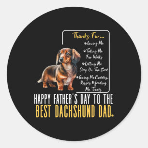 Sticker Rond Bonne Fête des pères Au Meilleur Dachshund Papa - 