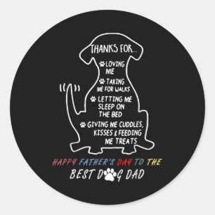 Sticker Rond Bonne Fête des pères Best Dog Papa