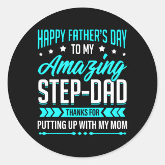 Sticker Rond Bonne Fête des pères Étape Papa Merci D'Avoir Comm