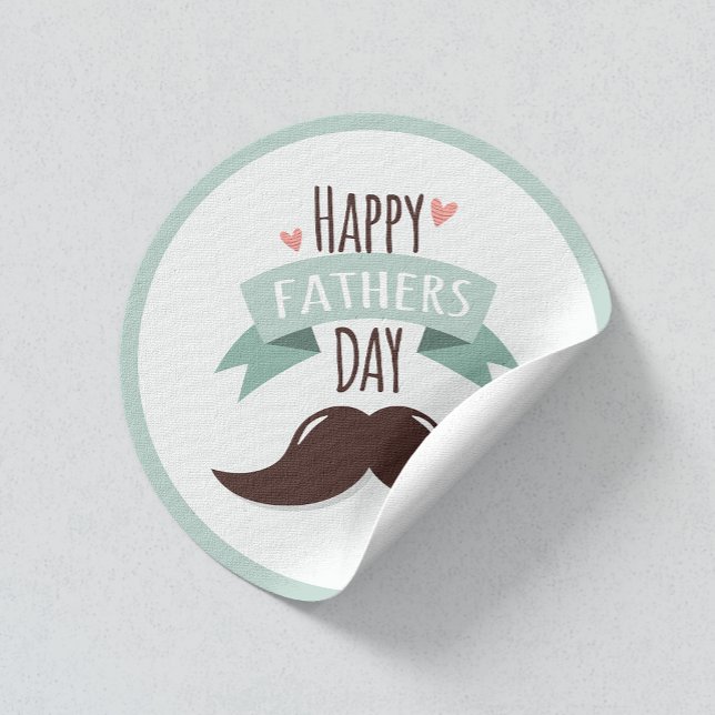 Sticker Rond Bonne fête des pères - moustache (Créateur téléchargé)