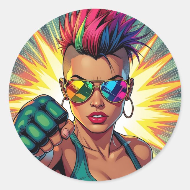 Sticker Rond Bonne fierté ! Lgbtqia+ Mois (Devant)