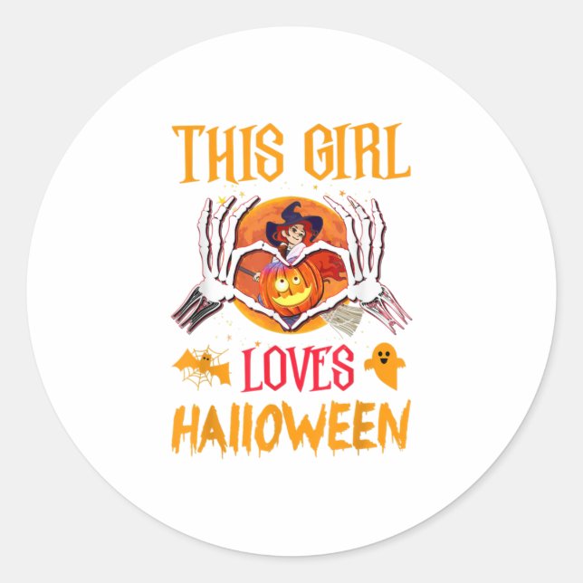 Sticker Rond Bonne Halloween Costume Design (Devant)