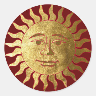 Sticker Rond Bonne humeur Sun