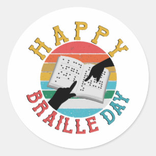 Sticker Rond Bonne Journée du braille