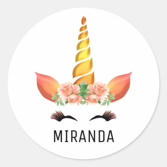 Sticker Rond Bonne licorne (Devant)