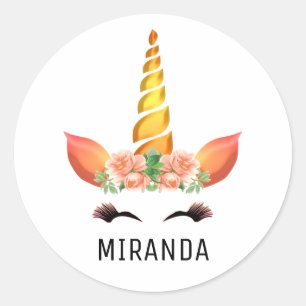 Sticker Rond Bonne licorne