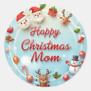 Sticker Rond Bonne maman de Noël