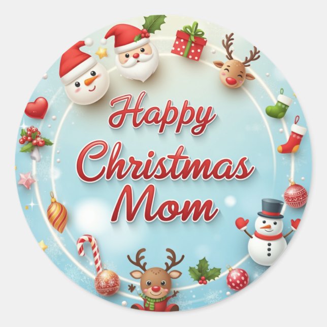 Sticker Rond Bonne maman de Noël (Devant)