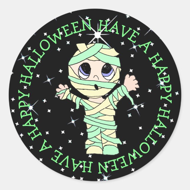Sticker Rond Bonne maman d'Halloween (Devant)