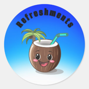 Sticker Rond Bonne noix de coco