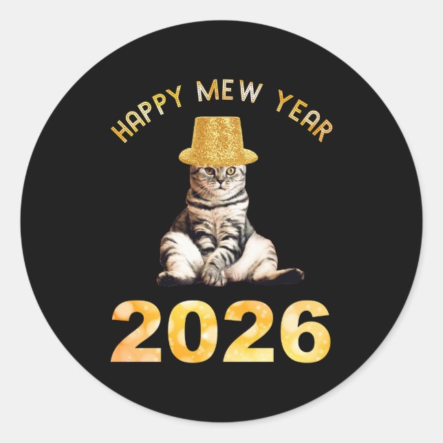 Sticker Rond Bonne nouvelle année 2026 (Devant)