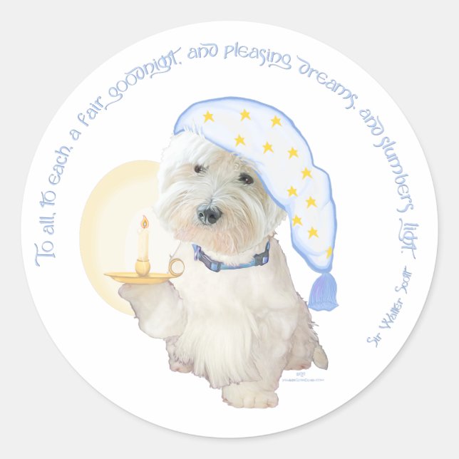 Sticker Rond Bonne nuit Bleu (Devant)