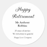 Bonne retraite ajouter le nom années de service à