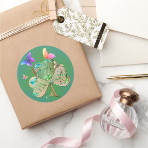 Sticker Rond "Bonne Saint Patrick !" Shamrock