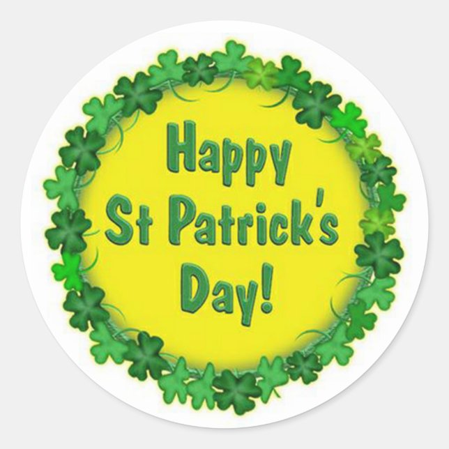 Sticker Rond Bonne Saint Patrick's Day (Devant)