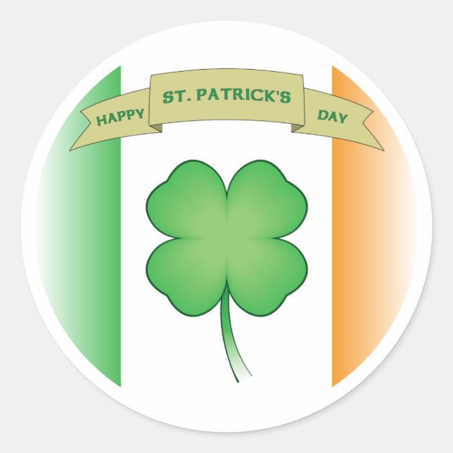 Sticker Rond Bonne Saint Patrick's Day (Devant)