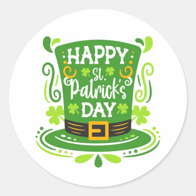 Sticker Rond Bonne Saint Patrick's Day (Devant)
