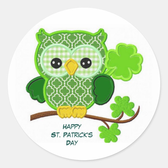 Sticker Rond Bonne Saint Patrick's Day (Devant)