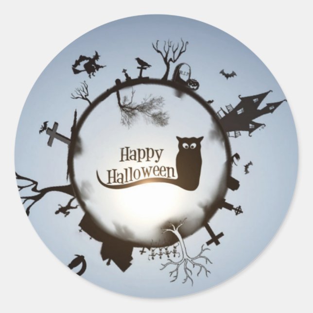 Sticker Rond Bonne salutation Halloween (Devant)
