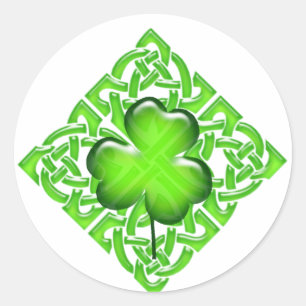 Sticker Rond Bonne St. Patrick's Day Clover Shamrock Lucky Luck