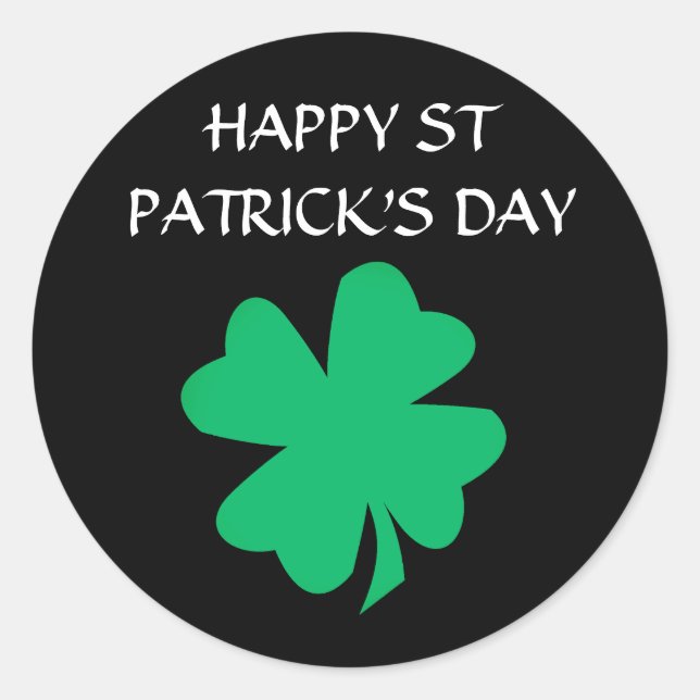 Sticker Rond Bonne St Patrick's Day Irish Shamrock Leaf 2024 (Devant)
