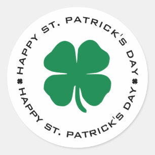 Sticker Rond Bonne St. Patrick's Day Shamrock Lucky Charm
